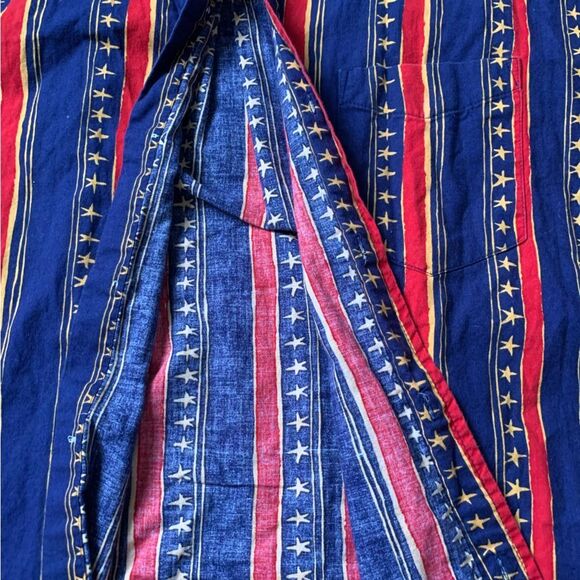 VTG Retro Duck Head Stars Stripes USA Western Funky Button Down Shirt Size XL - Picture 6 of 10